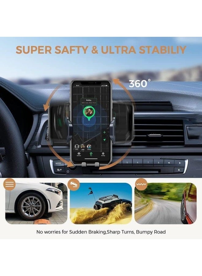 ADMOS AM301 2 in 1 Multi Stand Car Mobile Holder | Dashboard Windshield AC Vent Mount | Strong Suction Cup Phone Holder | Adjustable Arm | 360° Rotating Universal Smartphone Stand for Car - Image 2
